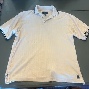 Port Authority Cream Polo with Navy Trim